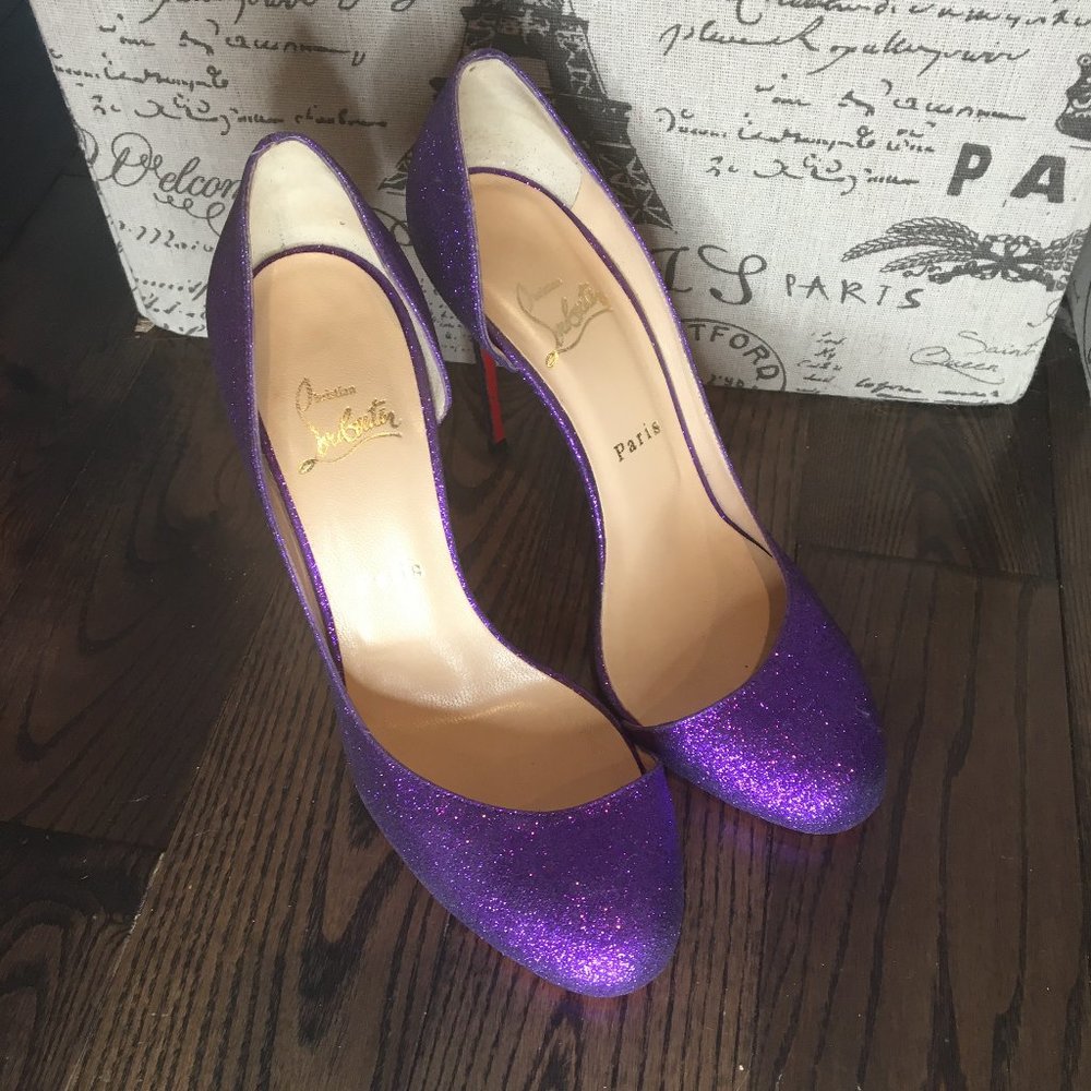 Purple Glitter Christian Louboutin 38.5 "Helmour"